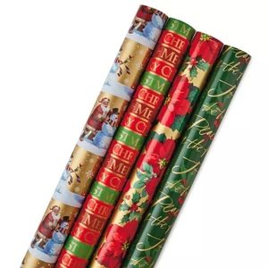 NEW, Box of 4 rolls Hallmark Wrapping Paper